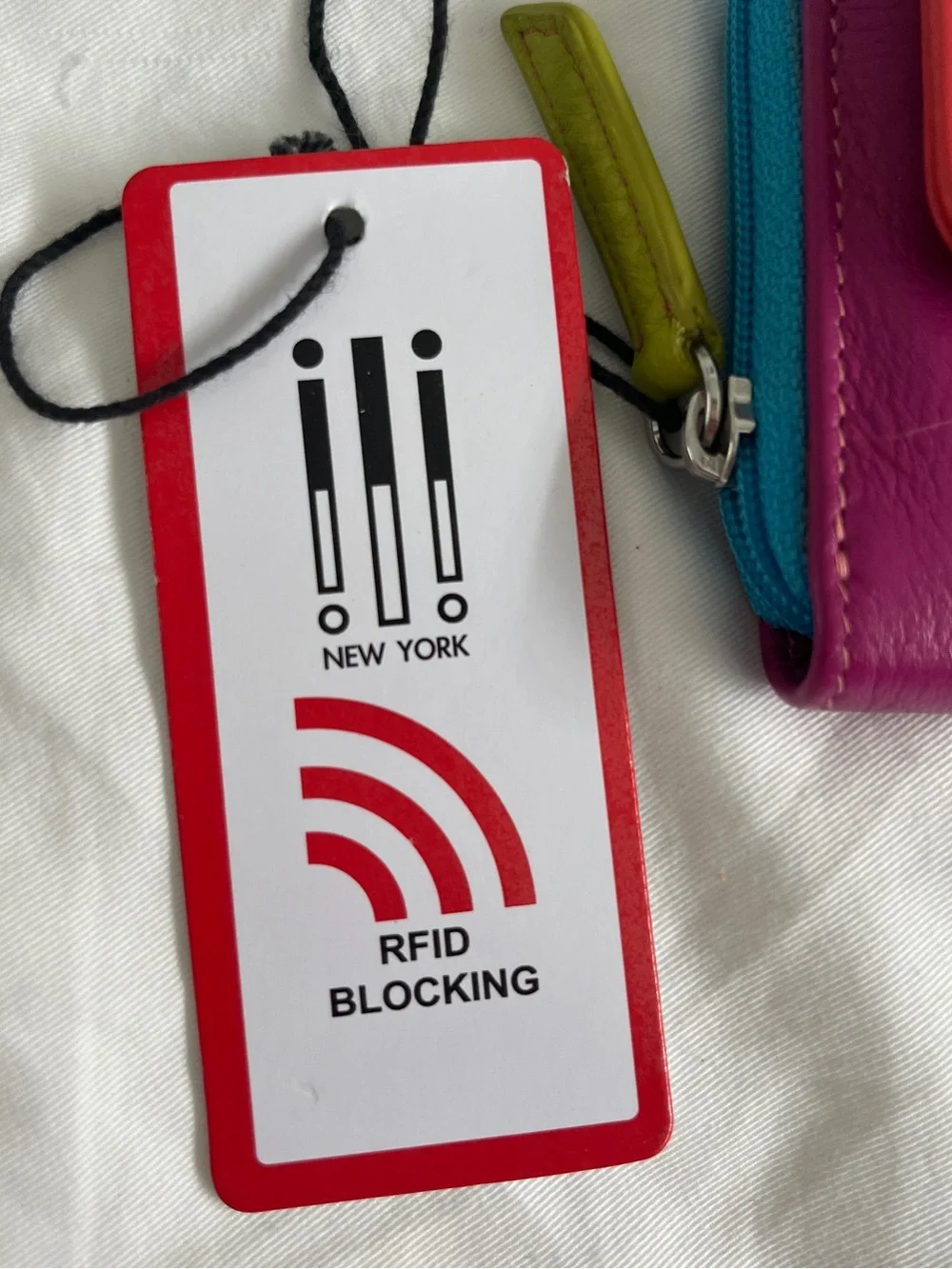 ILI New York Colorblock Zip Wallet in Pink, Red, Lime & Teal - NWT
